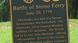 Image of a historical marker denoting the Battle of Stono Ferry