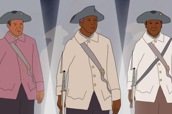 A still from the video Black Soldiers of the Revolutionary War
