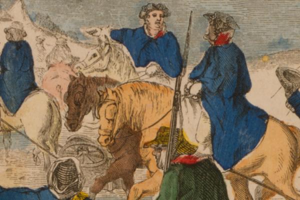 Henry Knox entering camp with artillery