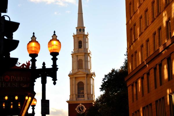 Streetside view of the Old South Meeting House