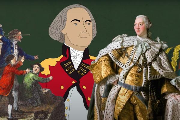 A still from the video Thomas Gage: The Two-Faced Governor?