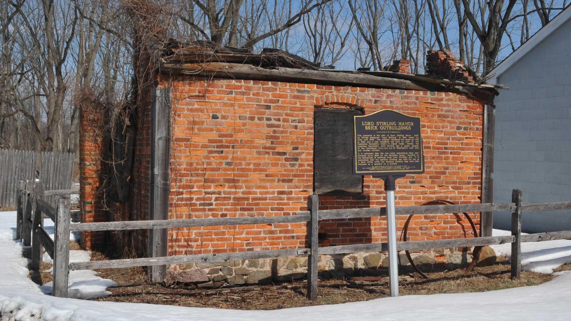 Original outbuilding of Lord Stirling's Manor in New Jersey